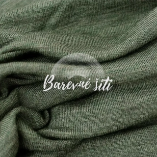 Letní merino rib Khaki (E)